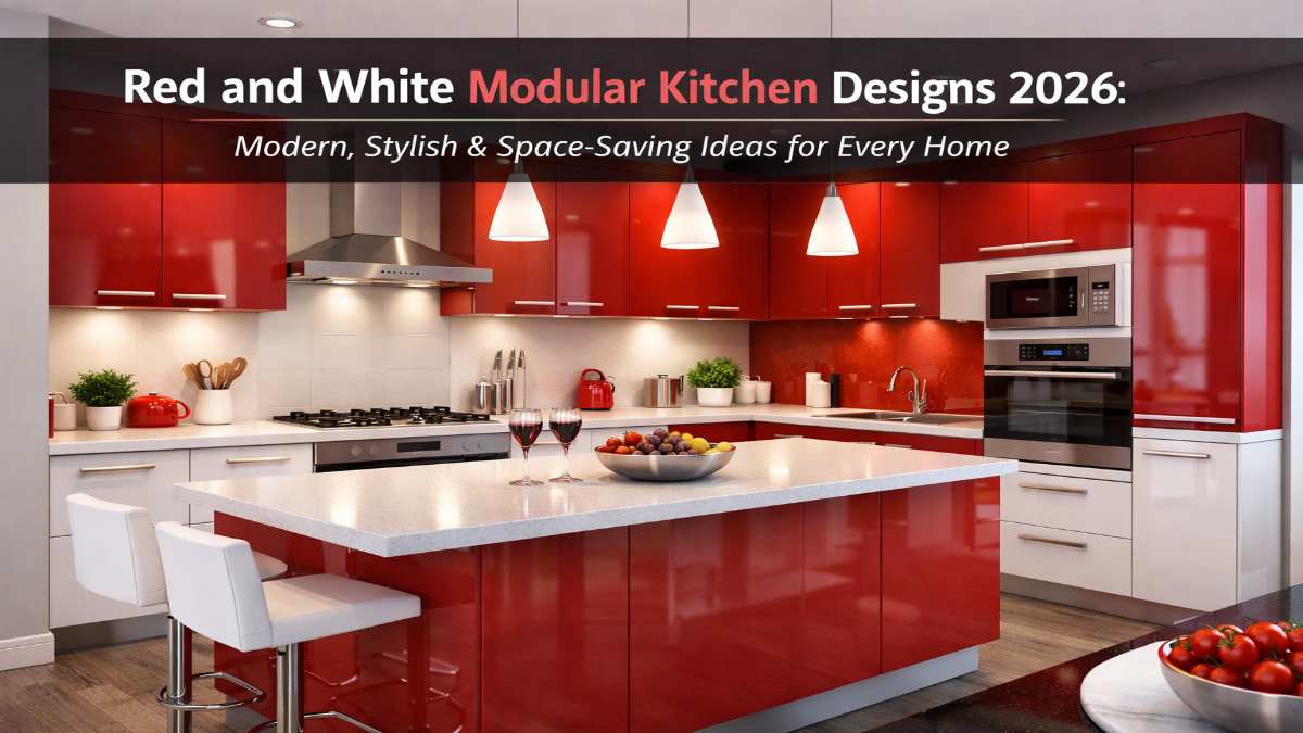 Red And White Modular Kitchen Designs​ 2026: Modern, Stylish & Space-Saving Ideas for Every Home