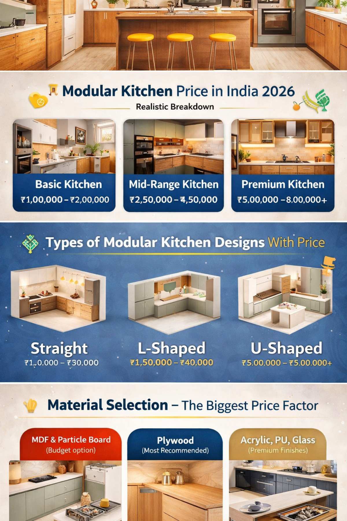 Types of Modular Kitchen Designs With Price